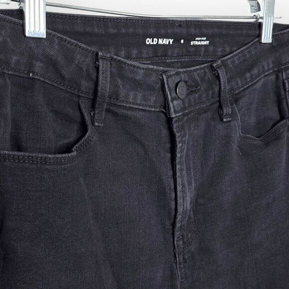 Old Navy High Rise Straight Jean in Black Jack size 6 - Picture 5 of 7